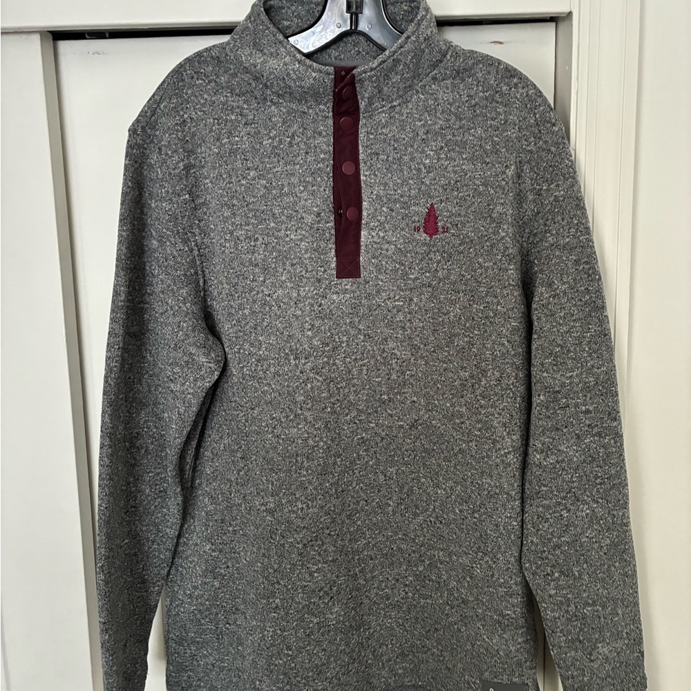 Gray Quarter-button Sweater